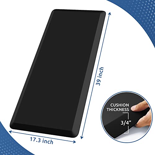 Kitchen Mat Cushioned Anti Fatigue Kitchen Rug Non Slip Standing Mat Comfort Floor Mats for Sink Office (Black / 39"L x 17.3"W x 0.8"Th)