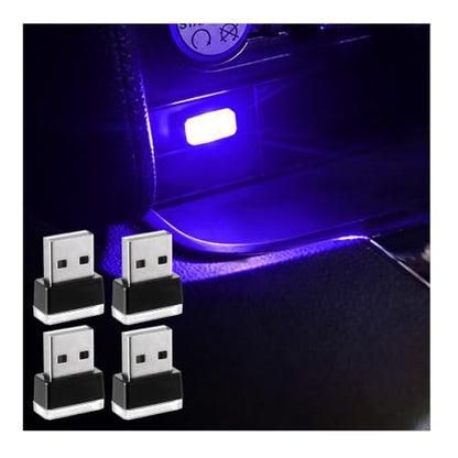 4 PCS USB LED Car Interior Atmosphere Lamp (Blue)