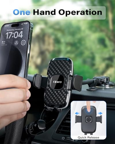 Solid Car Truck Phone Mount Holder with Thick Gooseneck Long Arm (Adjustable 8-Inch Gooseneck)