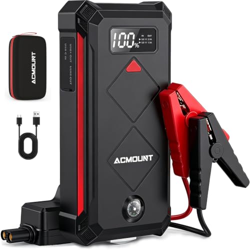 P100 5000A Car Battery Jump Starter for 10.0L Gas (red)