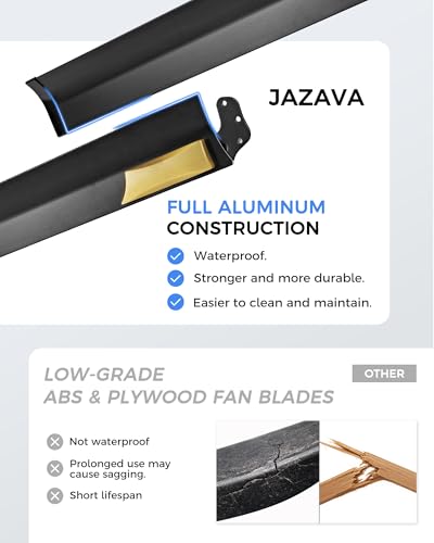 72 Inch Large Ceiling Fan with Light (Black & Gold / 72 Inch)