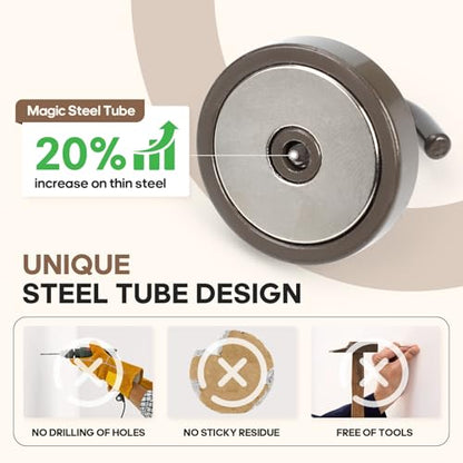 Magnetic Hooks Steel Tube Design for Cruise (Gray / 130lb Magnetic Hooks)