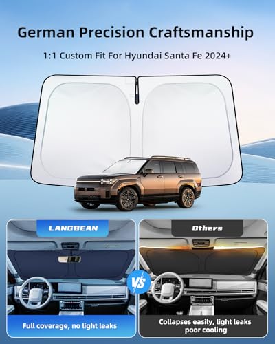 2026 Upgraded Windshield Sun Shade for Hyundai Santa Fe MX5 2024 (for Hyundai Santa Fe 2024+)