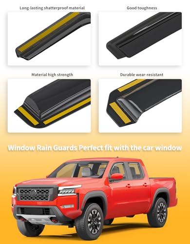 Window Visors Rain Guards for Nissan Frontier Crew Cab 2022 (Fit for 2022-2026 Frontier Crew Cab)