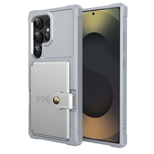 For Samsung Galaxy S25 Ultra Card Holder Case (Silver / Galaxy S25 Ultra)