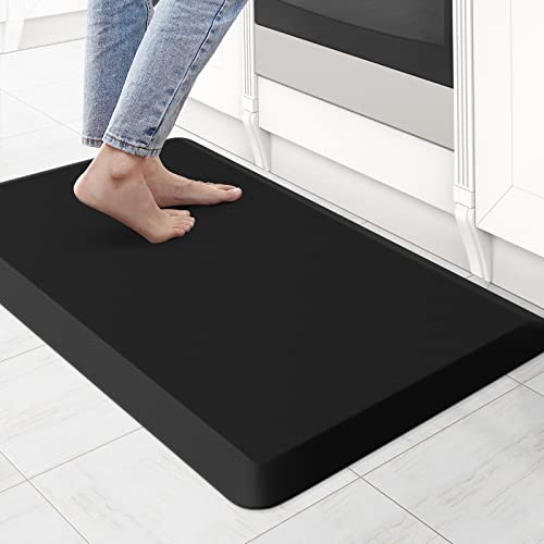 0.8" Thick Kitchen Mat Cushioned Anti Fatigue Rug Comfort Floor Mats (Black / 28"L x 17.3"W x 0.8"Th)