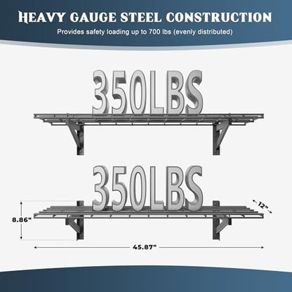 2 Pack Wall Mounted Garage Shelving (2 pack-1x4ft)