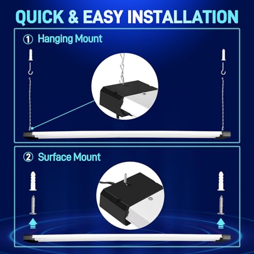 4 Pack 4FT LED Shop Light (Black / 4ft-42w)