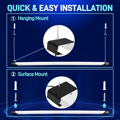 4 Pack 4FT LED Shop Light (Black / 4ft-42w)