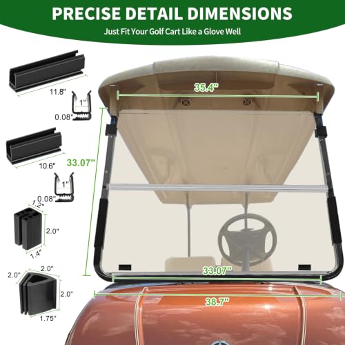 Golf Cart Foldable Windshield 3 (Tinted)