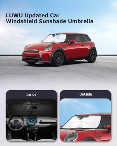 2025 Upgrade Car Windshield Sun Shade Windshield Sunshade Umbrella [Star Fabric] Protect Car from Sun Rays&Heat Damage Keeps Vehicle Cool (S1)