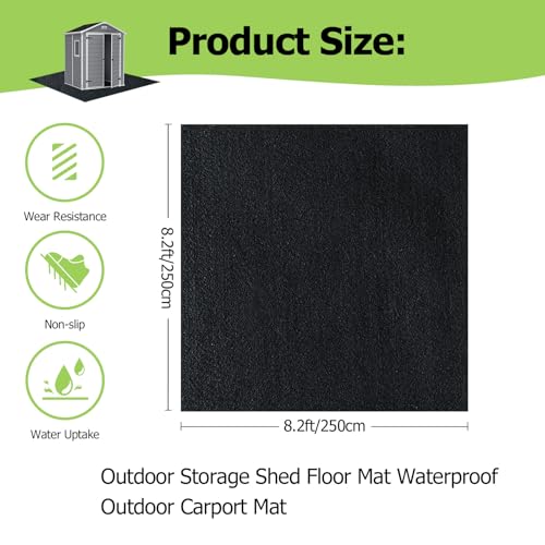 8.2x8.2FT Outdoor Storage Shed Floor Mat (8.2 x 8.2 FT)