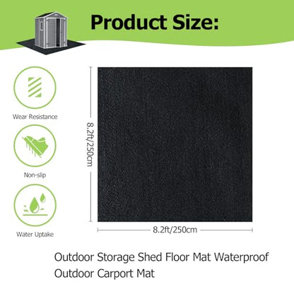 8.2x8.2FT Outdoor Storage Shed Floor Mat (8.2 x 8.2 FT)
