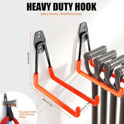 Heavy Duty Garage Storage Hooks 4 Pack Garage Tool Organizer Wall Mount (Large)
