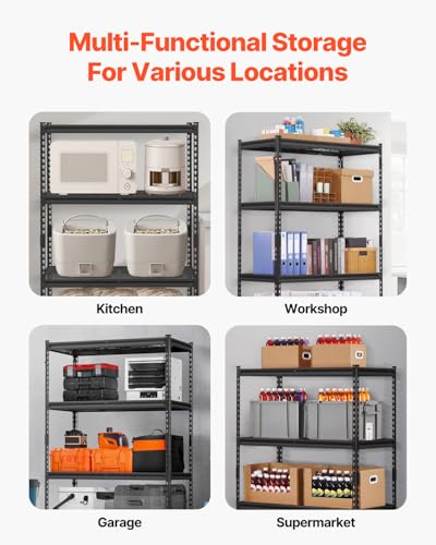 Storage Shelves (Black / 20" D x 40" W x 60" H)