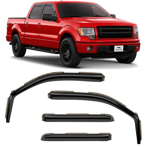 in Channel Extra Durable Rain Guards for Ford F150 2009 (2011-2014 Ford F150 SVT Raptor)
