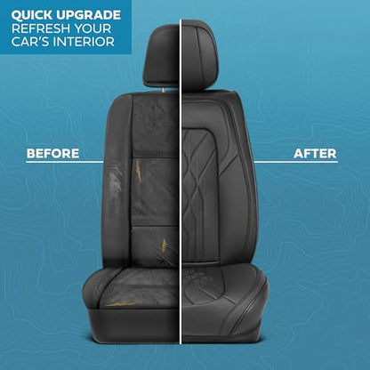 Curated Mosaic Leather Seat Covers for Cars & SUVs (Black (Mosaic) / Front Seats)