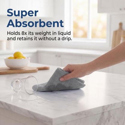 Microfiber Cleaning Cloth Roll (75 Count (Pack of 1) / Grey)