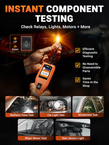 KM10 Power Circuit Probe Tester with Live Waveform Display (Red-Orange)