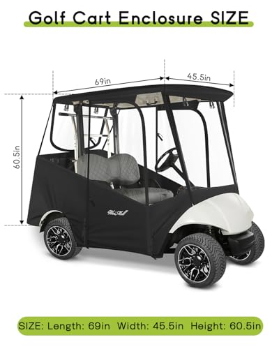 2 Passenger Golf Cart Enclosure for Yamaha G29 Drive (for Yamaha G29 Drive 2 Passenger / Black)