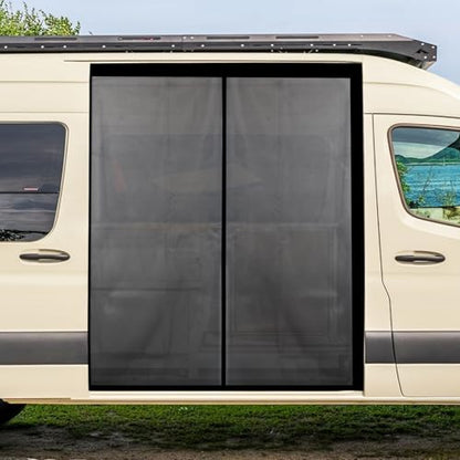 71''H x 59''W Van Bug Screen Side Door Sliding Door Window Covers with Magnetic Closure Car Window Screens for Camping Fits Mercedes Sprinter Ford Transit and RAM Promaster (Side Door,71''(H) x 59''(W))