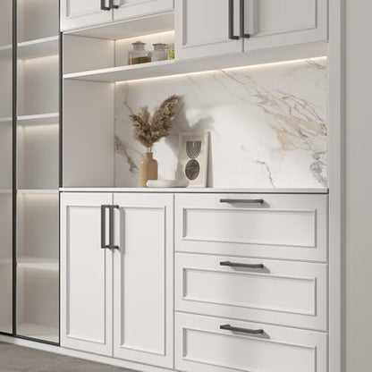 60 Pack 11-1/3 Inch Black Cabinet Handles Kitchen Drawer Pulls (Matte Black / 11-1/3 inch hole centers)