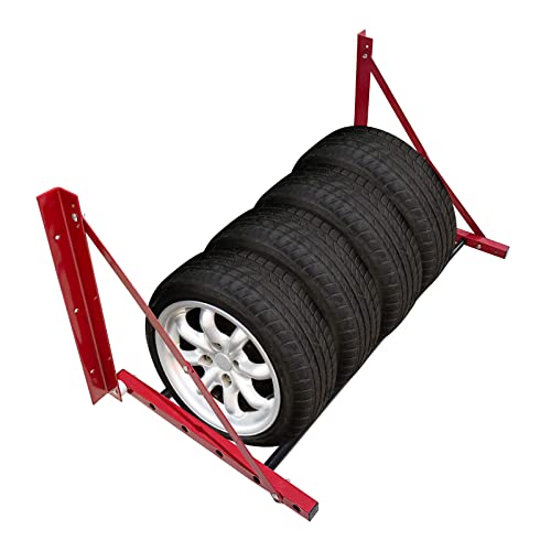 Folding Tire Wheel Rack Wall Mount Multi (Red (32"-48"))