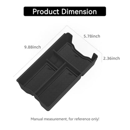 Center Console Organizer for Toyota RAV4 2026 Central Control Armrest Storage Box Insert Tray ABS Interior Auto Accessories Black (26RAV4 BOX)