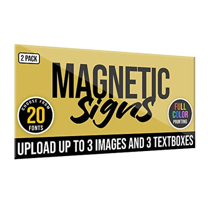 2-Pack,12"x24" Custom Magnet Signs in Full Color for Business and Advertising, 30 mil Customized Vinyl Car Magnets, Personalized Magnetic Sheets for Company Storefront & Vehicles (Sharp Corners) (Sharp Corners)