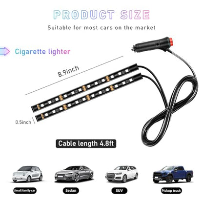 Car LED Strip Light (Connection Type: Cigarette Lighter / Blue-24 LEDs)