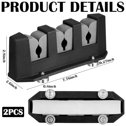 2 Pcs Magnetic Fishing Rod Holder for Car Fishing Pole Rack Vertical Rod Storage Holders for Truck Bed Boat Wall Garage Door (Gray / 3 Rods)