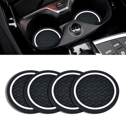 4PCS Car Cup Holder Coasters (Black/White)