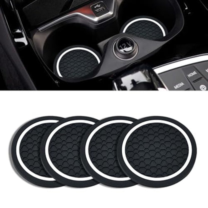 4PCS Car Cup Holder Coasters (Black/White)
