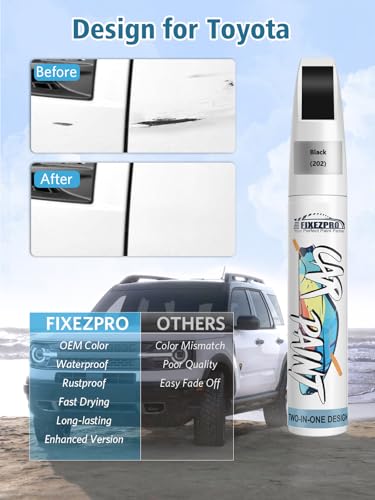 202 Black Car Touch Up Paint for Toyota (For toyota / Black(202) compatible with All Models)