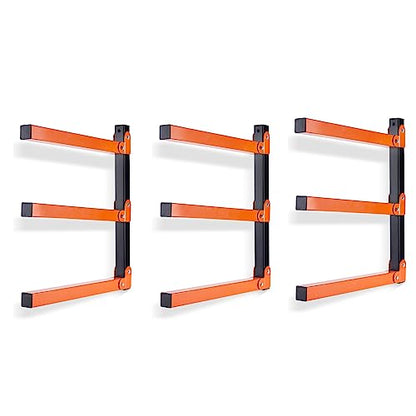Wall Mount Wood Organizer and Lumber Storage Rack with 3 (Casual)