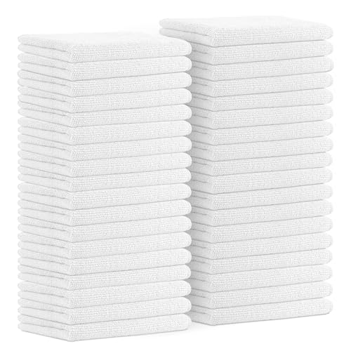 Microfiber Cleaning Cloths (Pack of 36 - 16x16 Inches / White)
