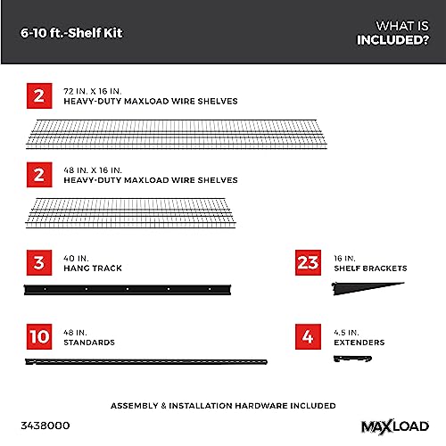 Heavy Duty Wall Shelf Kit for Garage (4 shelves)