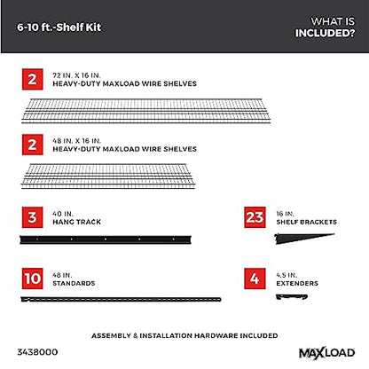 Heavy Duty Wall Shelf Kit for Garage (4 shelves)
