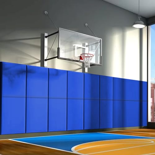60" 72" High Gym Wall Padding 2" Thick Foam Basketball Court Wall Mount Protector for Garage Taekwondo Babyroom (BLUE / 72" x 20" x 2")