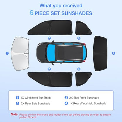 6pcs Car Window Shades for Dodge Challenger 2015