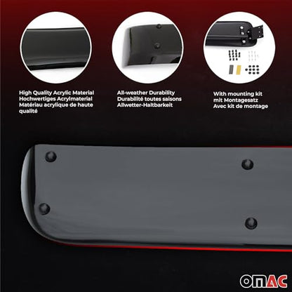 Windshield Sun Visor & Bug Shield Hood Deflector for Mercedes Metris 2016 (Metris 2016-2024 / Sun Visor & Hood Deflector)