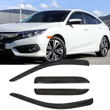 Window Visors Rain Guards for 2016 (For 2016-2021 Civic Sedan)