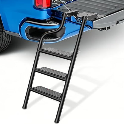 Universal Foldable Pickup Truck Tailgate Ladder (Round Pipe Foldable Truck Tailgate Ladder)