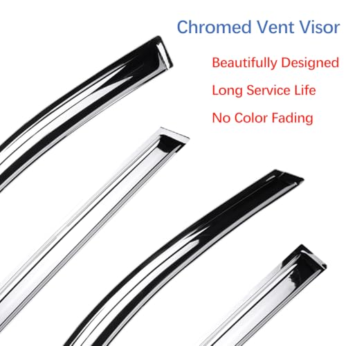 Extra Durable Outside Chrome Window Visor for 2013 (2013-2019 Ford Escape(Chrome))