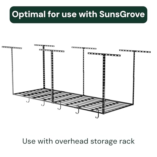 Heavy-Duty 4-Pack Overhead Garage Ceiling Storage Hooks, Add-On Storage Flat Hook Accessory for Hanging Bikes and More, Supports Up to 53lbs