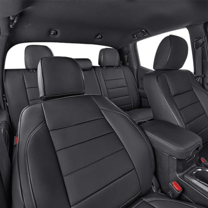 Custom Fit Tacoma Rear Car Seat Covers for Toyota Tacoma 2016 2017 2018 2019 2020 2021 2022 2023 Access Cab (Leather (Black) / 2016-2023 Access Cab,2DR-Only 2nd Row)