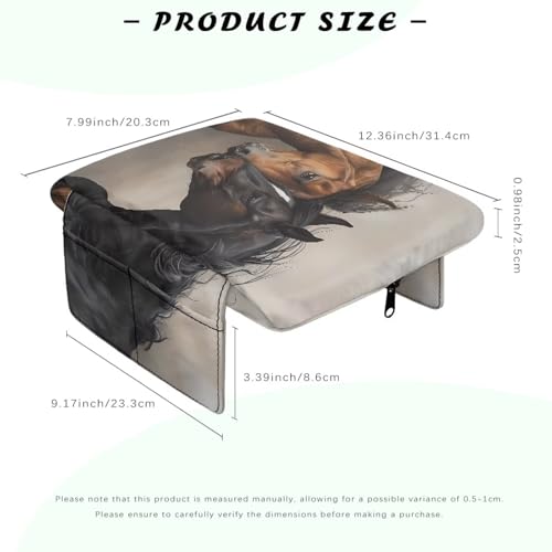 Brown Black Horse Car Center Console Pad Soft Non (Brown Black Horse)