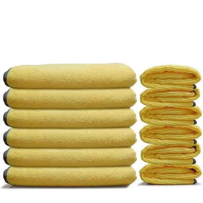 Premium Microfiber Cleaning Cloth 16"x16" (Yellow)