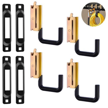 4 Pack E Track Slots and 4 Pack 2 (4PCS E Track J Hooks+4PCS J Hooks Slot)