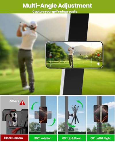 Magnetic Golf Cart Phone Holder (Carbon Fiber Black 1Pc)